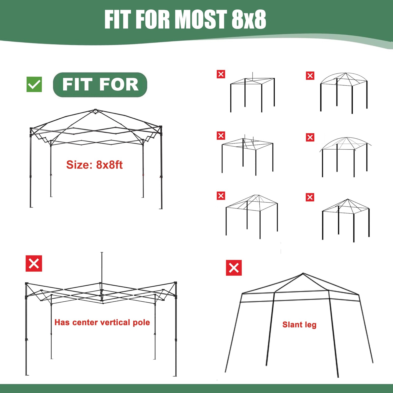 Scocanopy Replacement Top Air Vent And Buckle For 8X8 Canopy Frame Canopy Cover