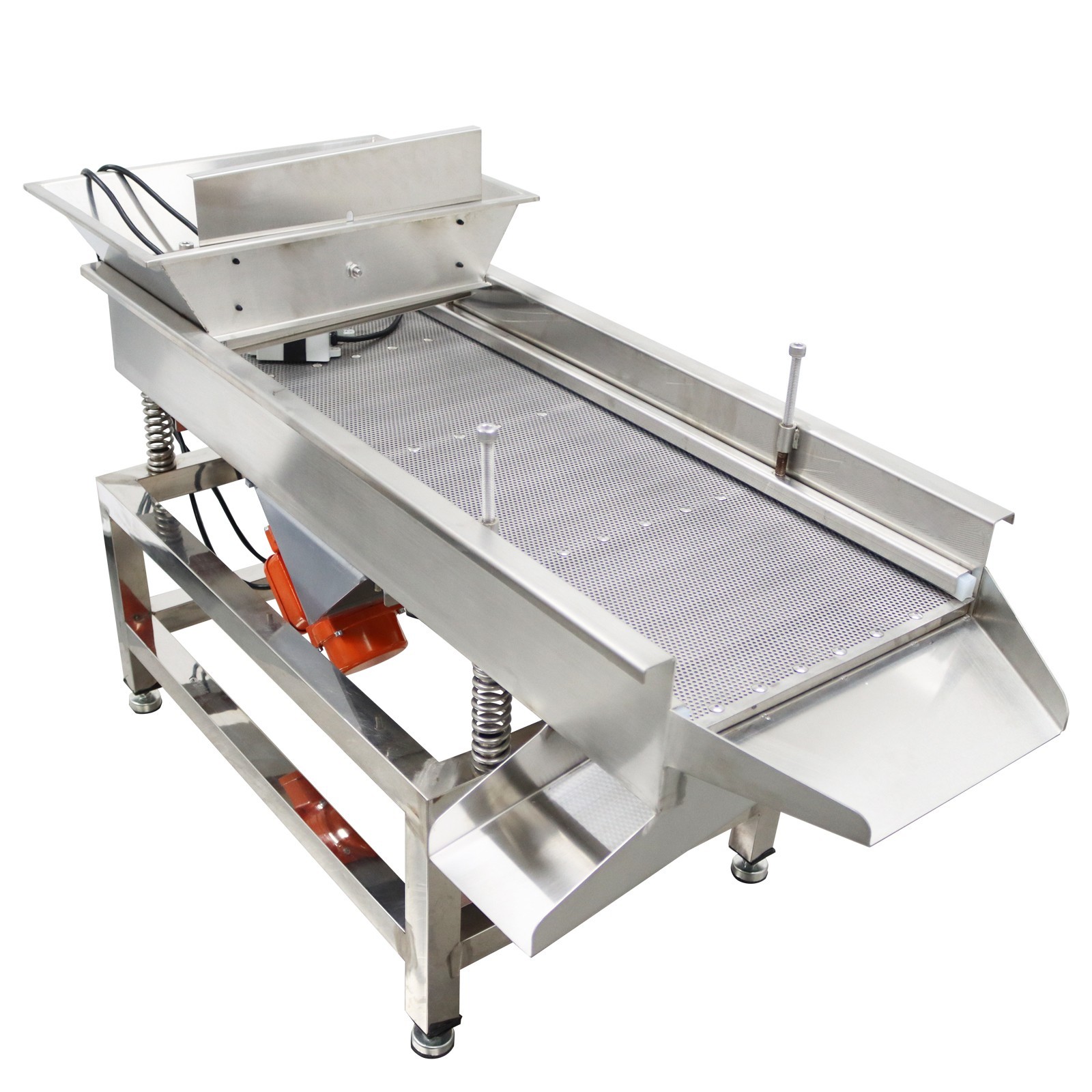 110V Linear Vibrating Screen Stainless Steel 3mm Hole 3000RPM Dual Motor