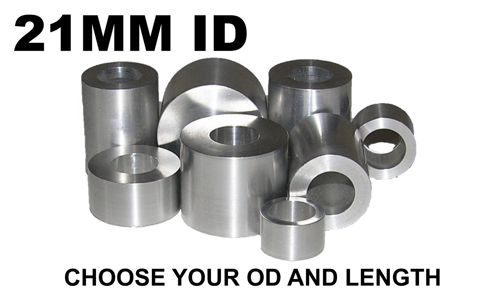 ALUMINUM 21MM ID X 31MM, 30MM, 29MM OR 28MM OD BUSHING SPACER