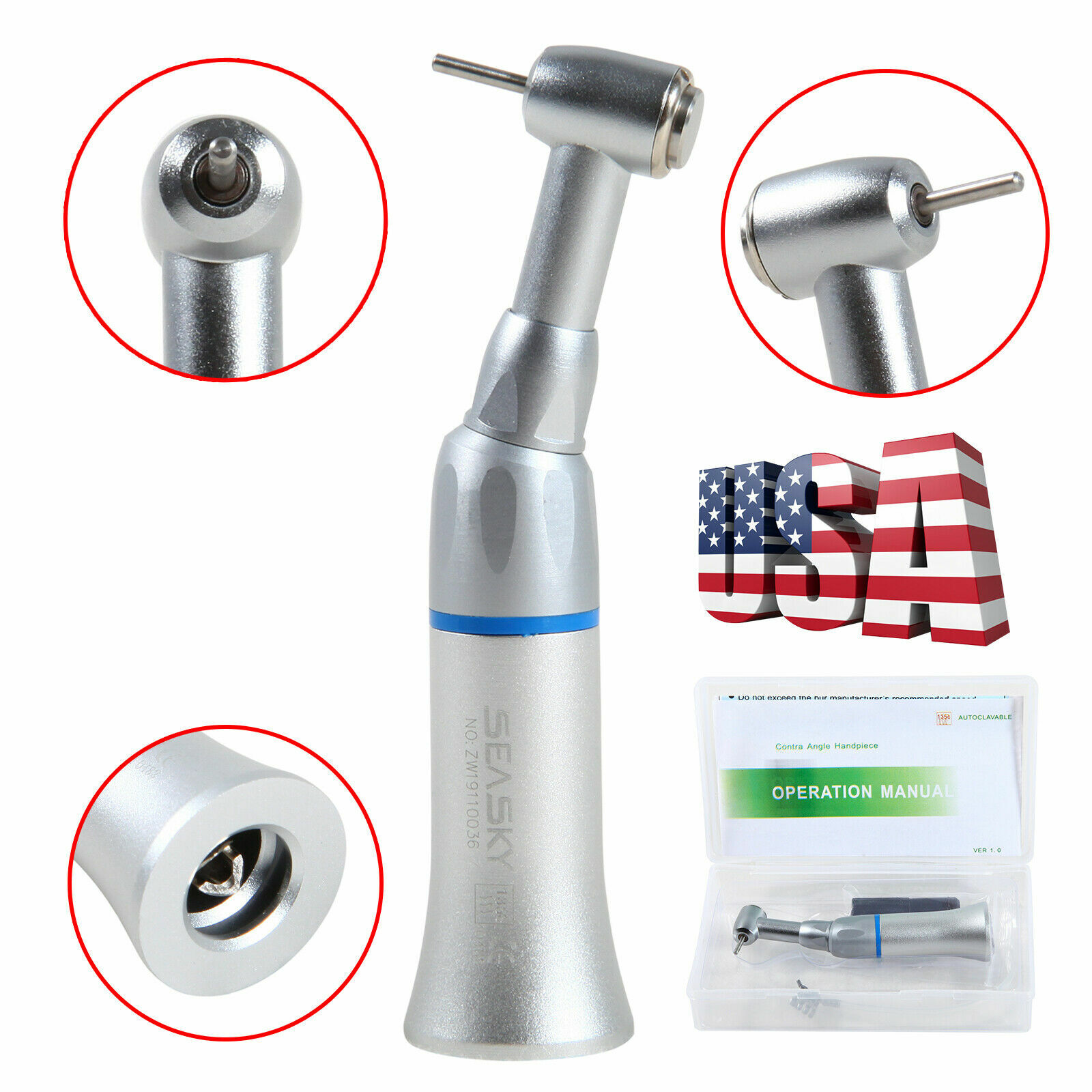 Dental Slow Speed Contra Angle Handpiece fit NSK 1.6mm Friction Grip E-type PAG