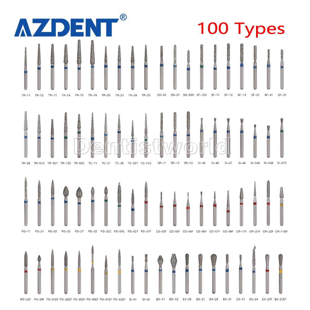 20Packs 100Pcs Dental Diamond Burs FG Burs Turbine For High Speed Handpiece