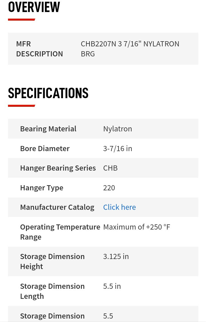 Martin CHB2207N Conveyor Hanger Bearing 3 7/16 in