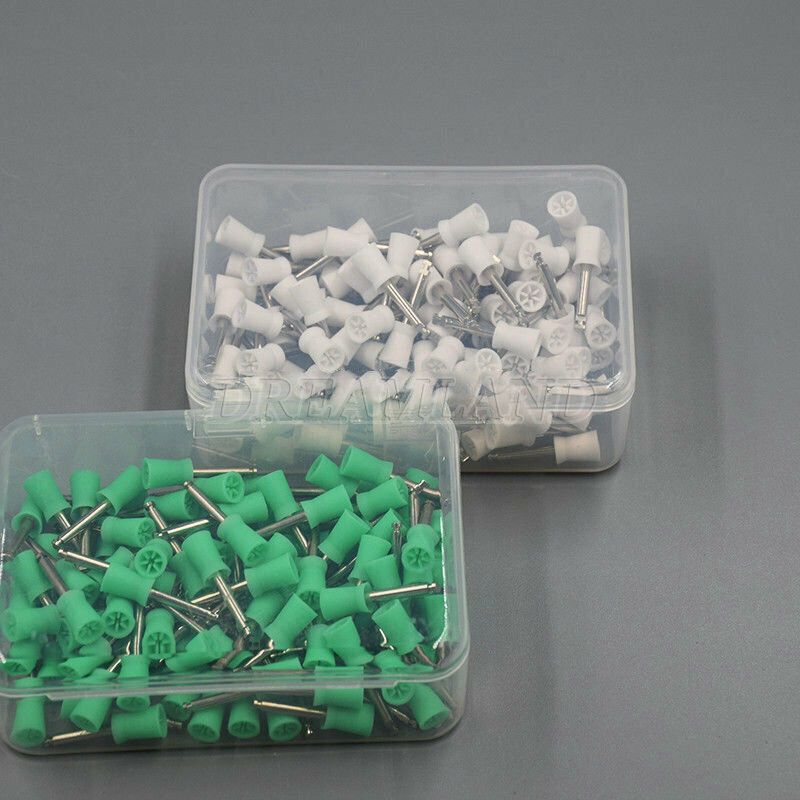 100Pcs Dental Rubber Prophy Teeth Polish Polishing Cups Latch Type Brushes USA