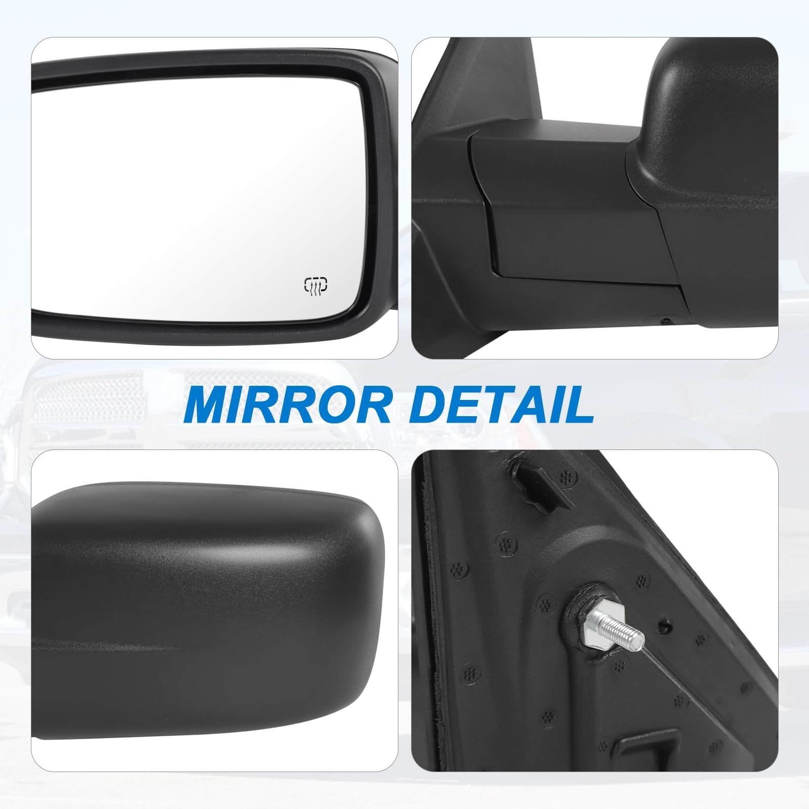 Left Driver Side Door Mirror Heated Power Glass Manual Folding (6Pins) | Comp…
