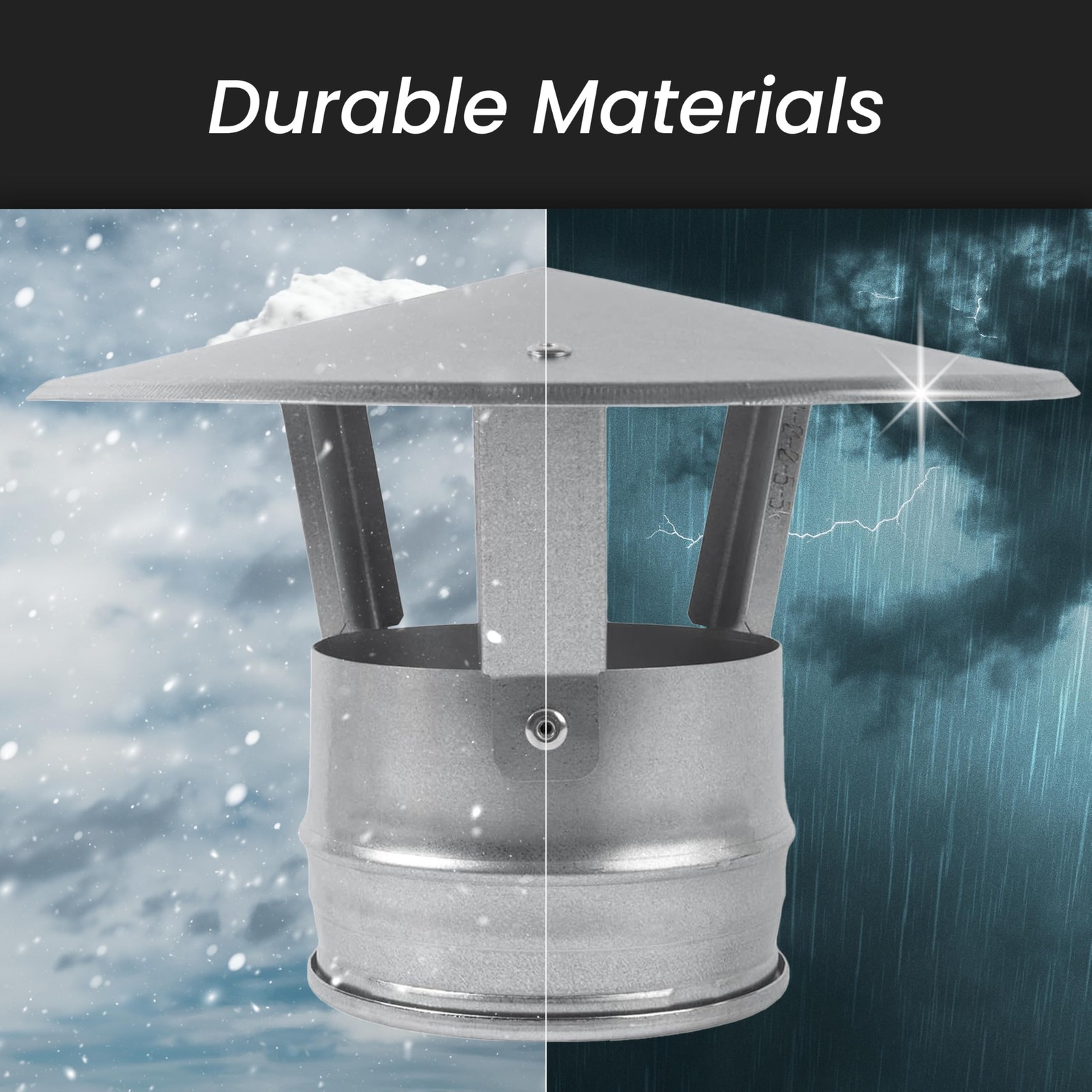 Repa Market 5 Inch Roof Vent Cap – Galvanized Steel 5″ Inch,