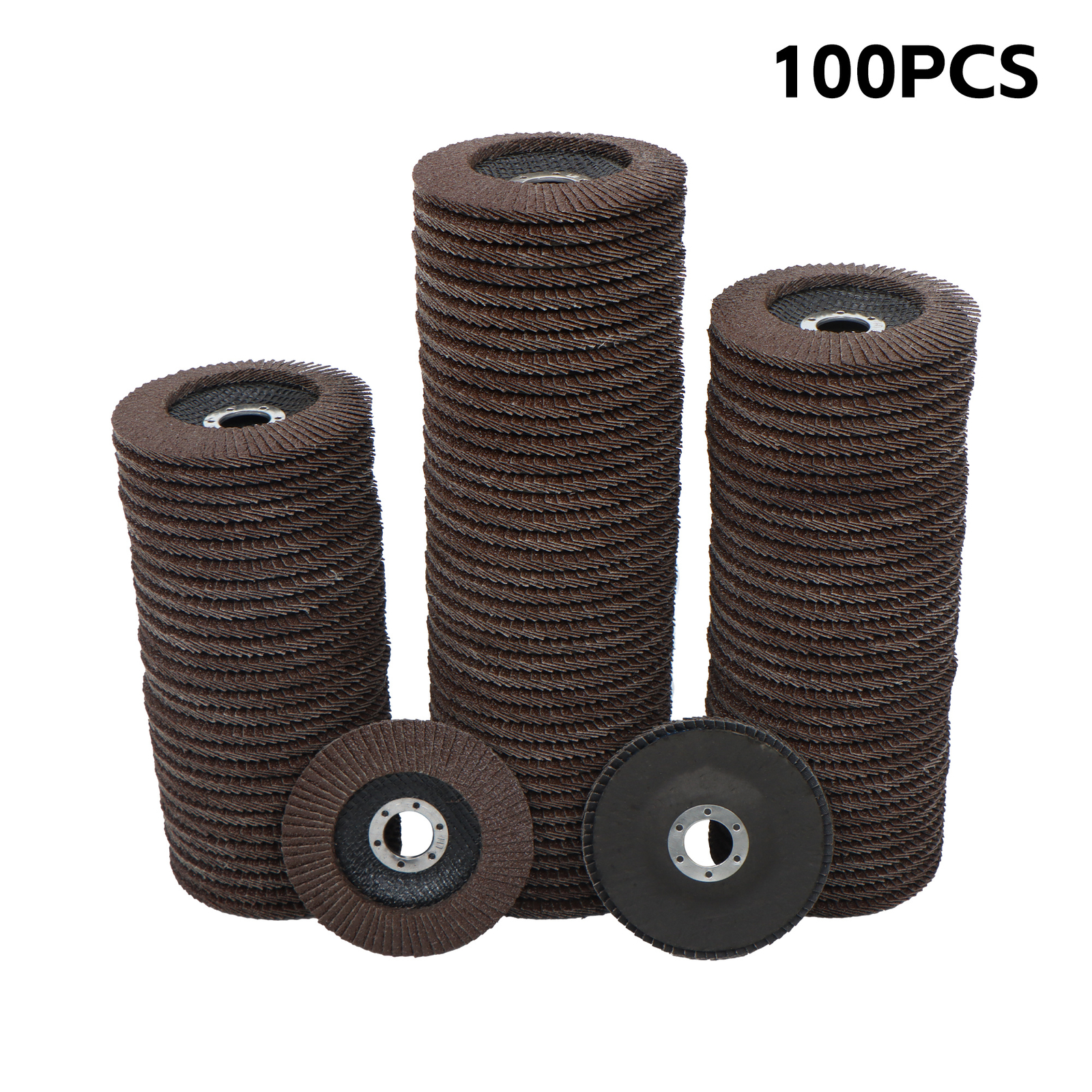 100 Pcs 4-1/2″×7/8″ 40 Grit Premium Zirconia Flap Disc Sanding Grinding Grey