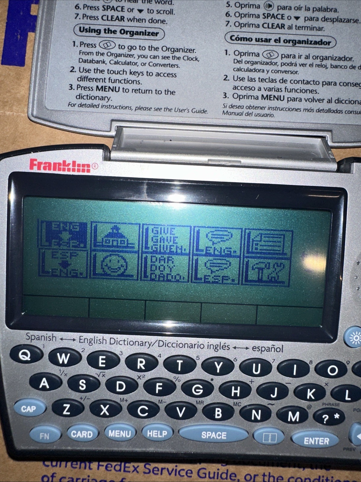 Franklin BES-1850 Digital Electronic Speaking Spanish/English Dictionary