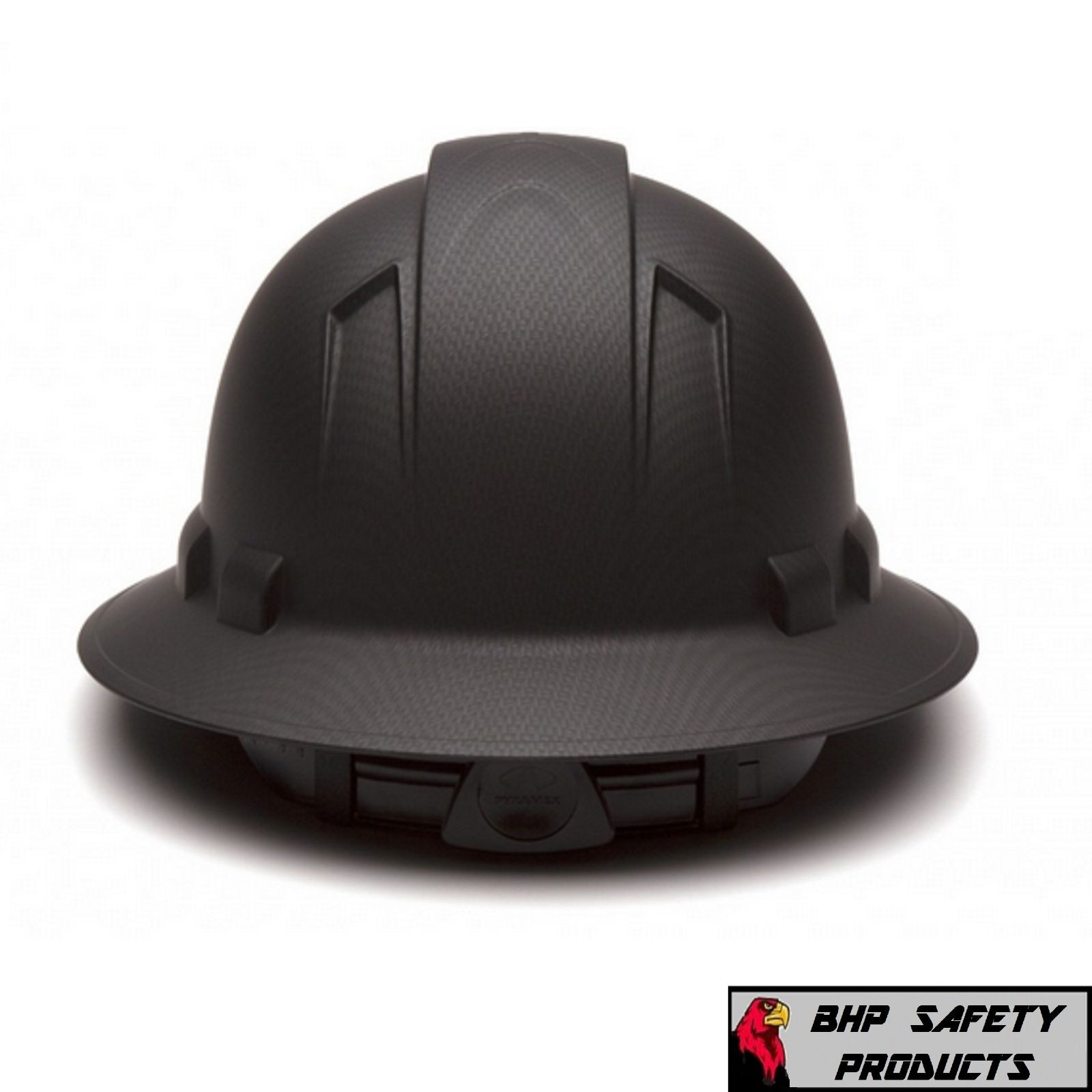 Pyramex HP54117 Ridgeline Graphite Full Brim Black Hard Hat W/4 Pt Ratchet Susp