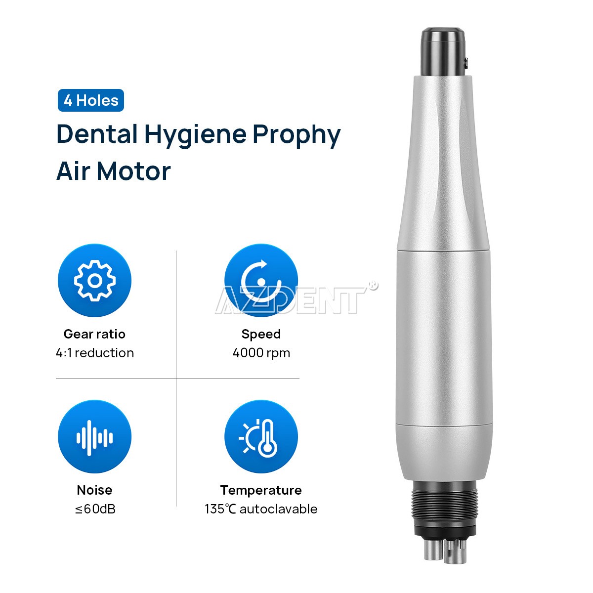 AZDENT Dental Cordless Wireless Hygiene Prophy Handpiece Air Motor 360° Swivel