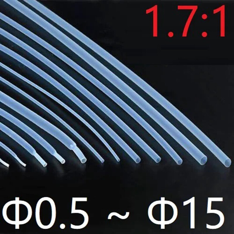 1.7:1 PTFE FEP 600V Transparent Heat Shrinkable Shrink Tube One Meter Dia 0.5-40