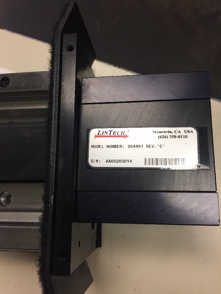 LINTECH BELT DRIVEN PRECISION SLIDE MODEL # 204491 REV.”C”WARRANTY*