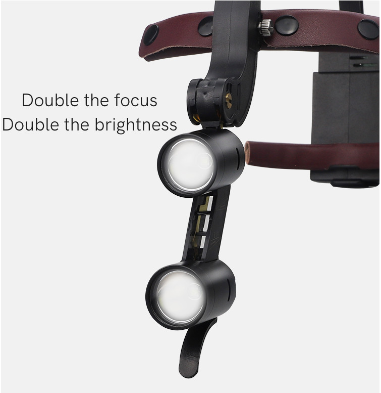 3.5X Dental Surgical Headband Binocular Loupes with 5W LED Head Light 2 Leds USA
