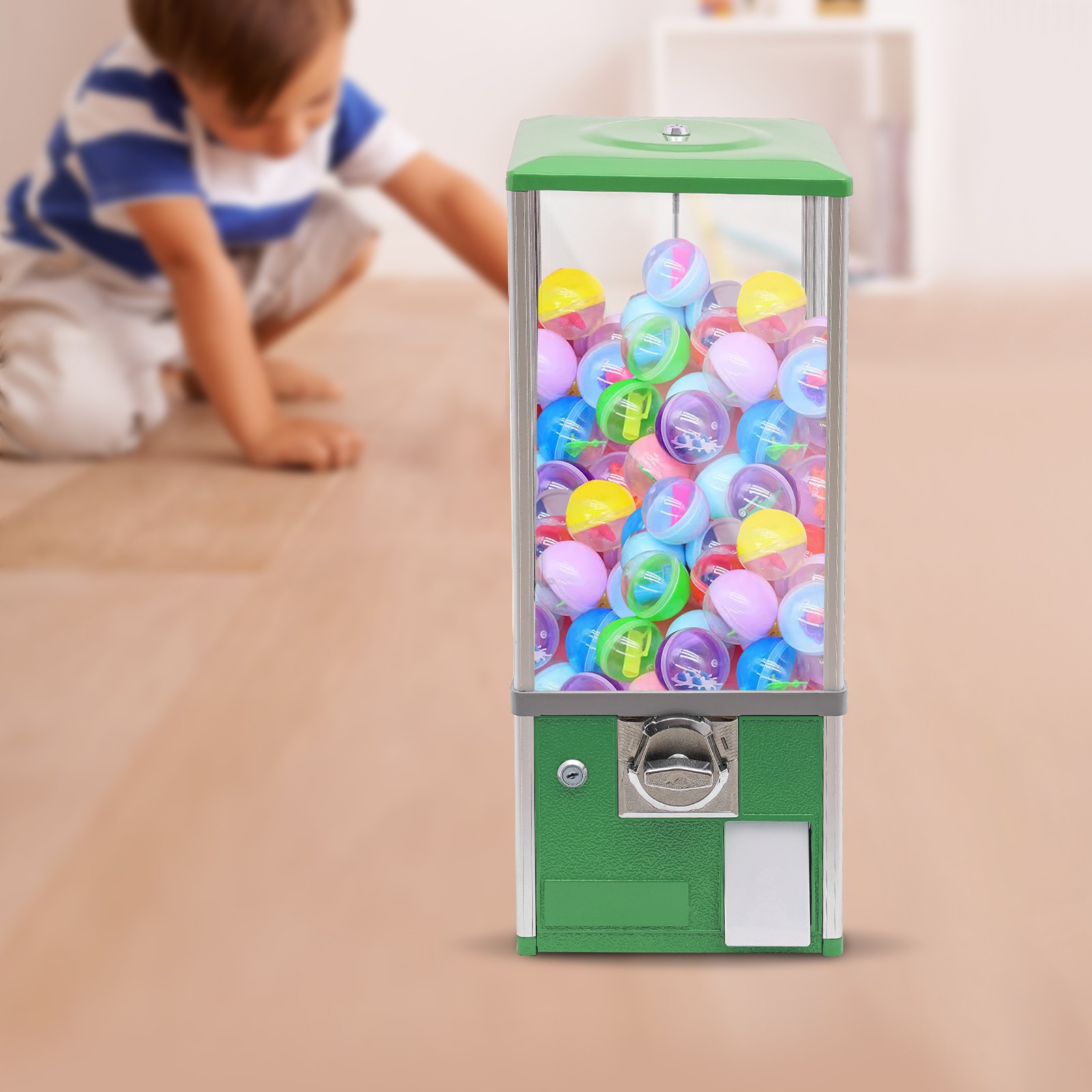 26*26*64cm Gumball Machine with Keys – Modern Bubble Gum Candy Dispenser