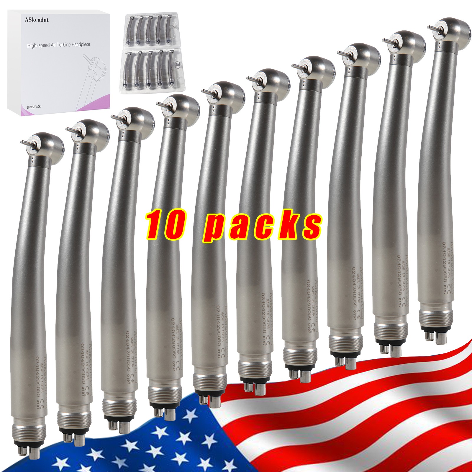 NSK PANA MAX Style Dental High Speed Handpiece Push Button 4Hole Clean Head BURR