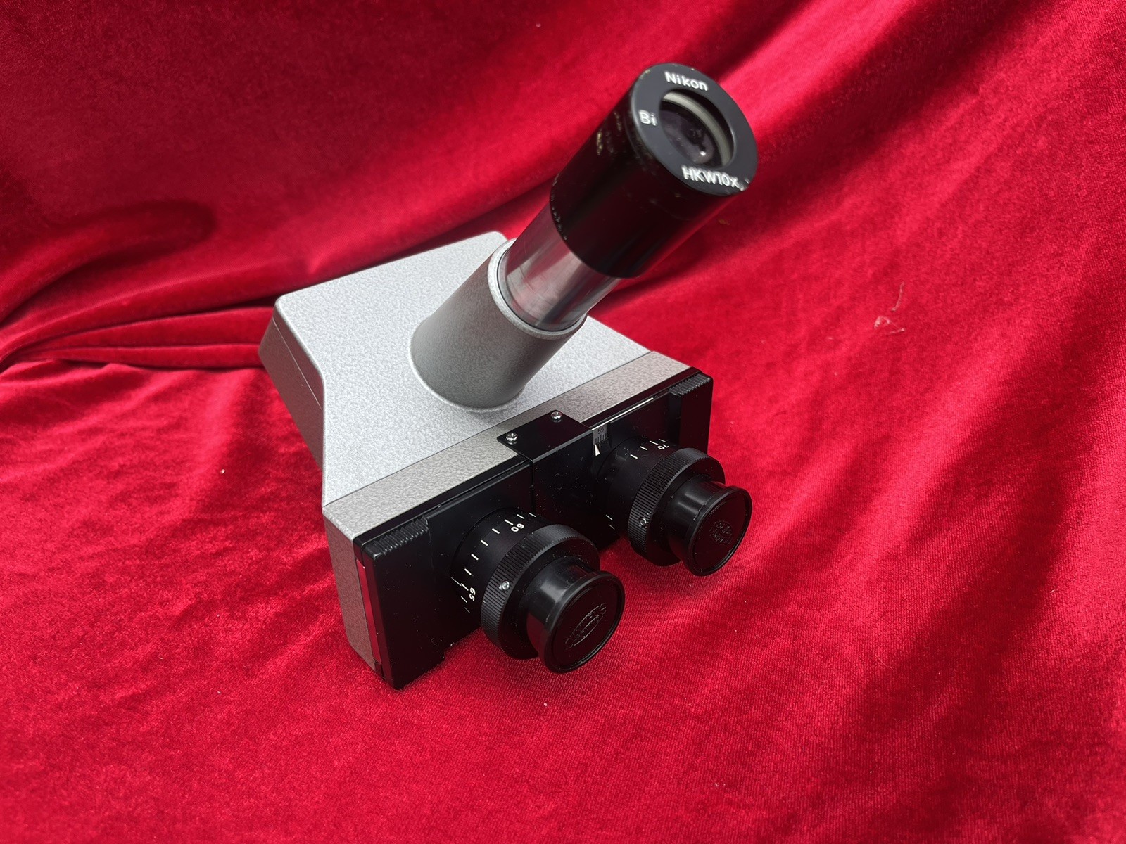 Olympus CH Trinocular Head for CH Series Microscopes — Silver Hammertone Vintage