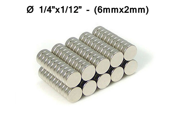 6mmx2mm Super Strong Neodymium Disc Magnets – 6x2mm – 1/4″x1/12″ Fridge Magnet