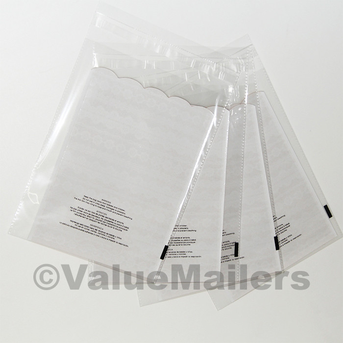 500 8X10 1.5 Mil Bags Resealable Clear Suffocation Warning Poly OPP Cello Bag