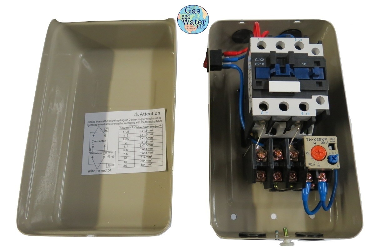 G&W 5HP Magnetic Electric Motor Starter Control 5 Hp Single Phase 220/240v