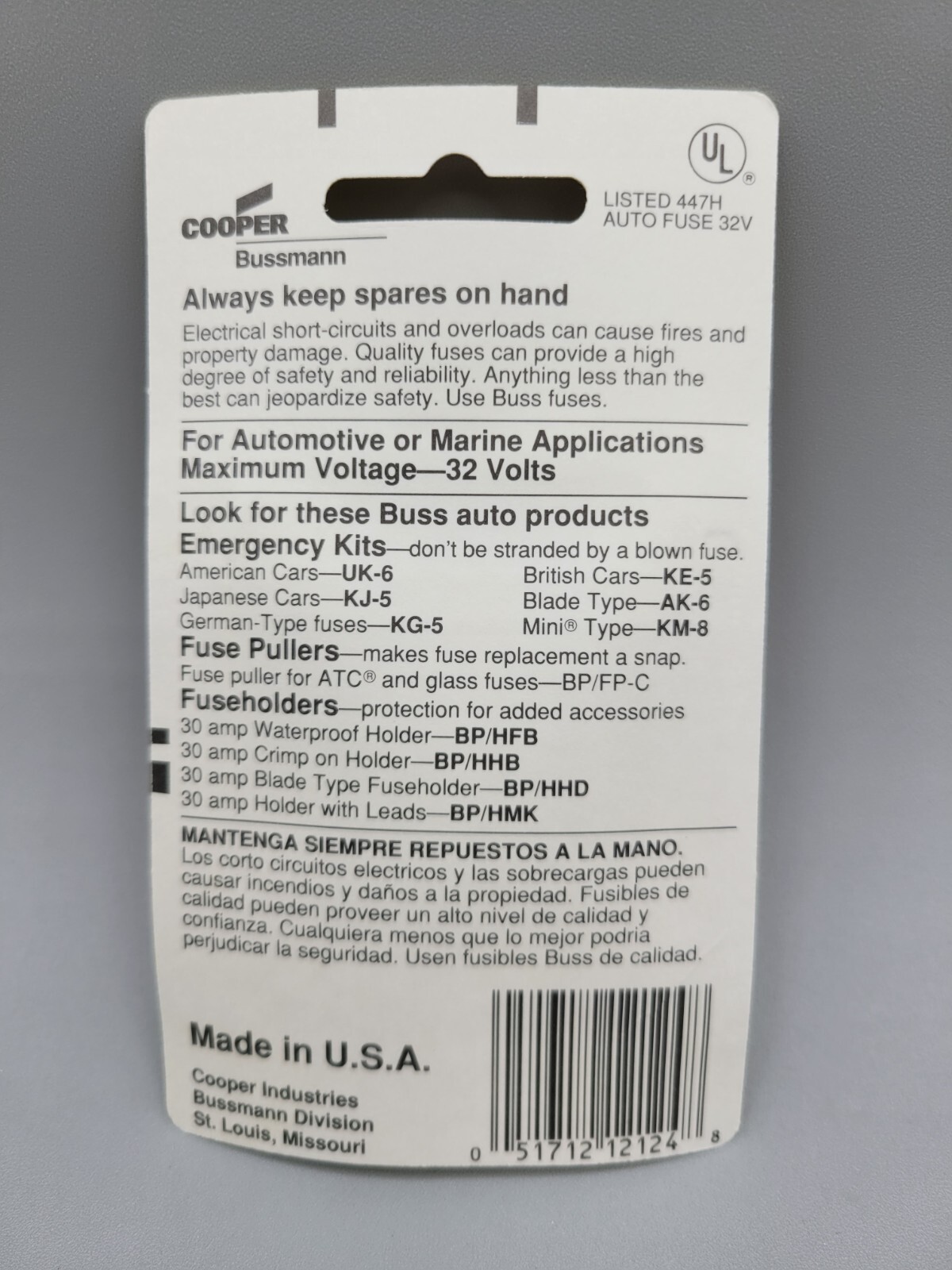 5 Pack Cooper Bussman BP/SFE-14 Automotive Fuses SFE-14 Buss Fuse