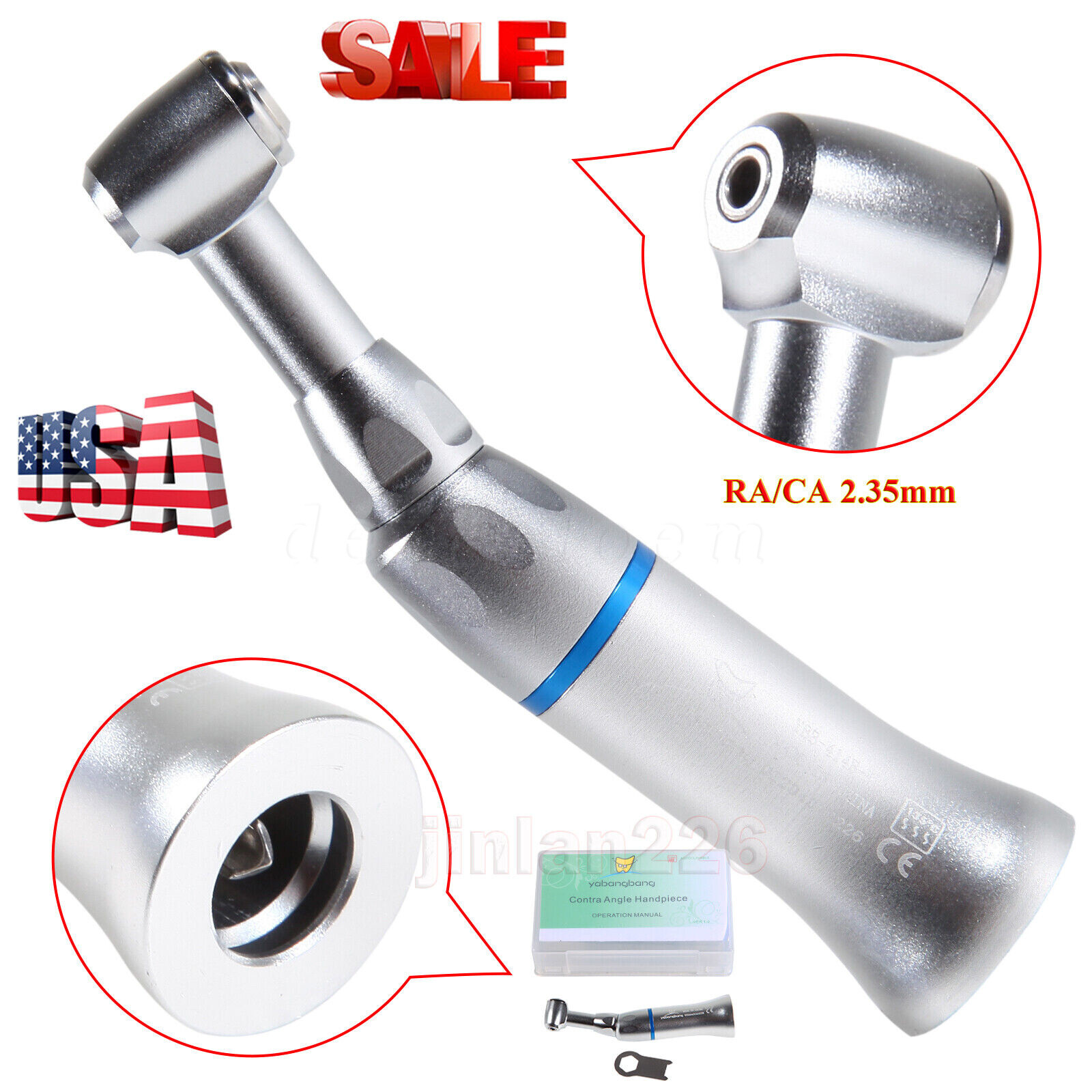 NSK Style Dental Slow Low Speed Contra Angle Handpiece Push Button Attach E-Type