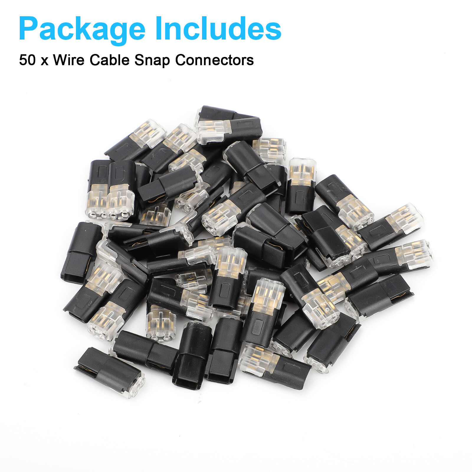 100PCS Double-Wire Plug-in Connector, Cable Clamp with Locking Buckle, AWG 18-22