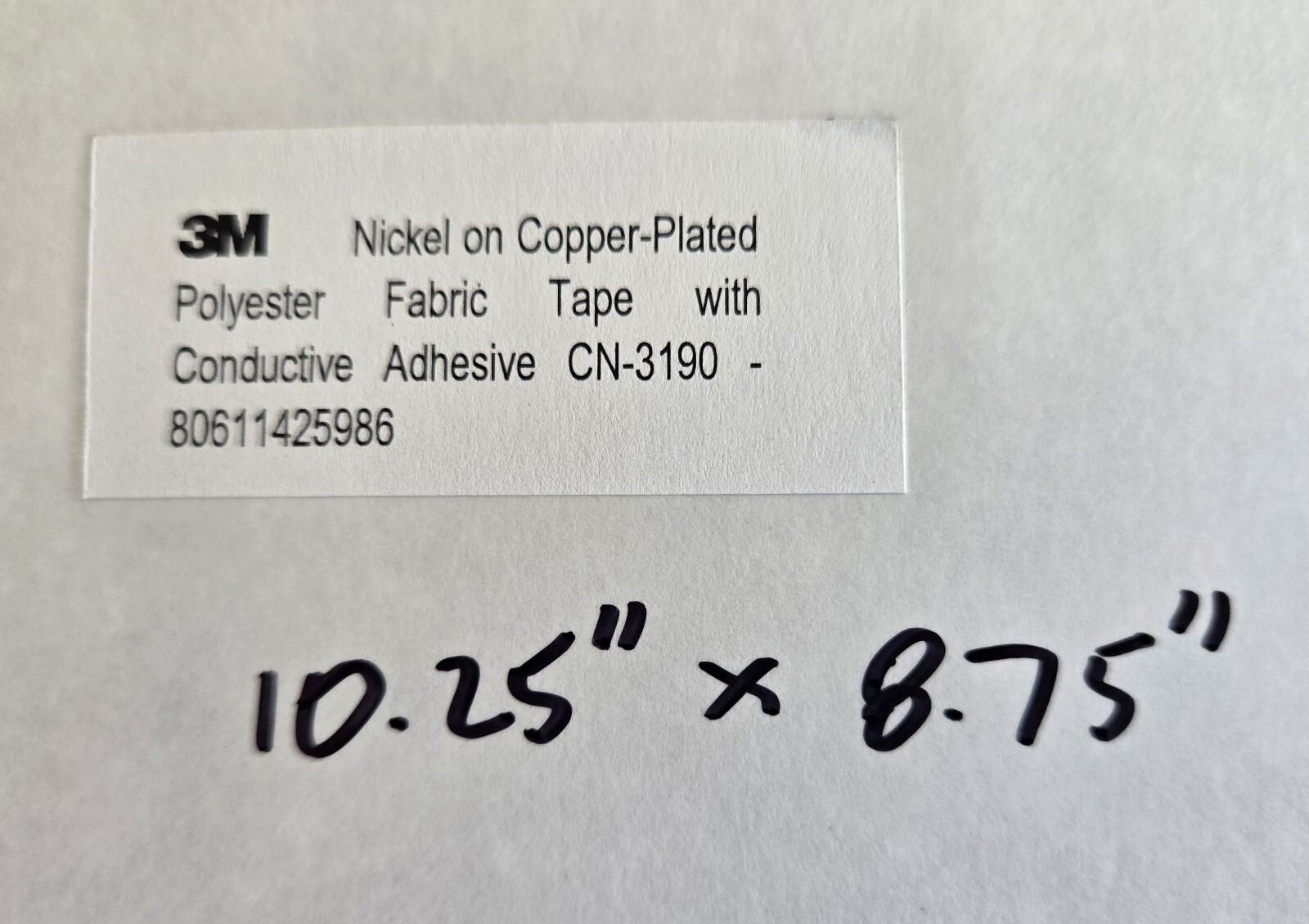 10.25″x8.75″ 3M EMI Shielding Fabric Tape CN-3190 with Conductive Adhesive