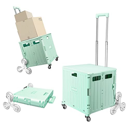 KOLHOFFR Honshine Foldable Cart, Stair Climbing Wheels, Light Green