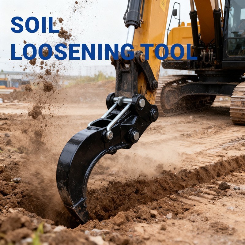 11-in-1 Mini Excavator Attachment Set: From Rakes to Buckets & Quick Coupler