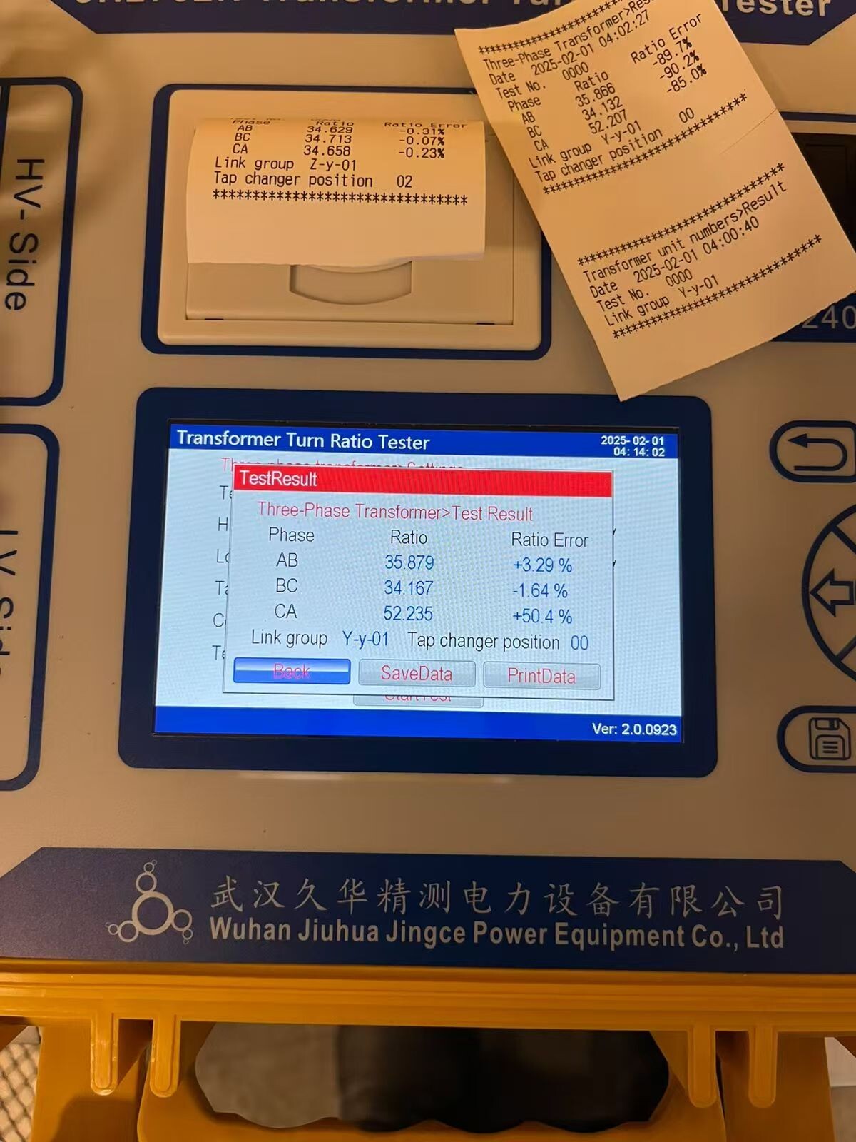 JH2702N TTR Meter Transformer Turns Ratio Tester Spanish/English PT CT Test