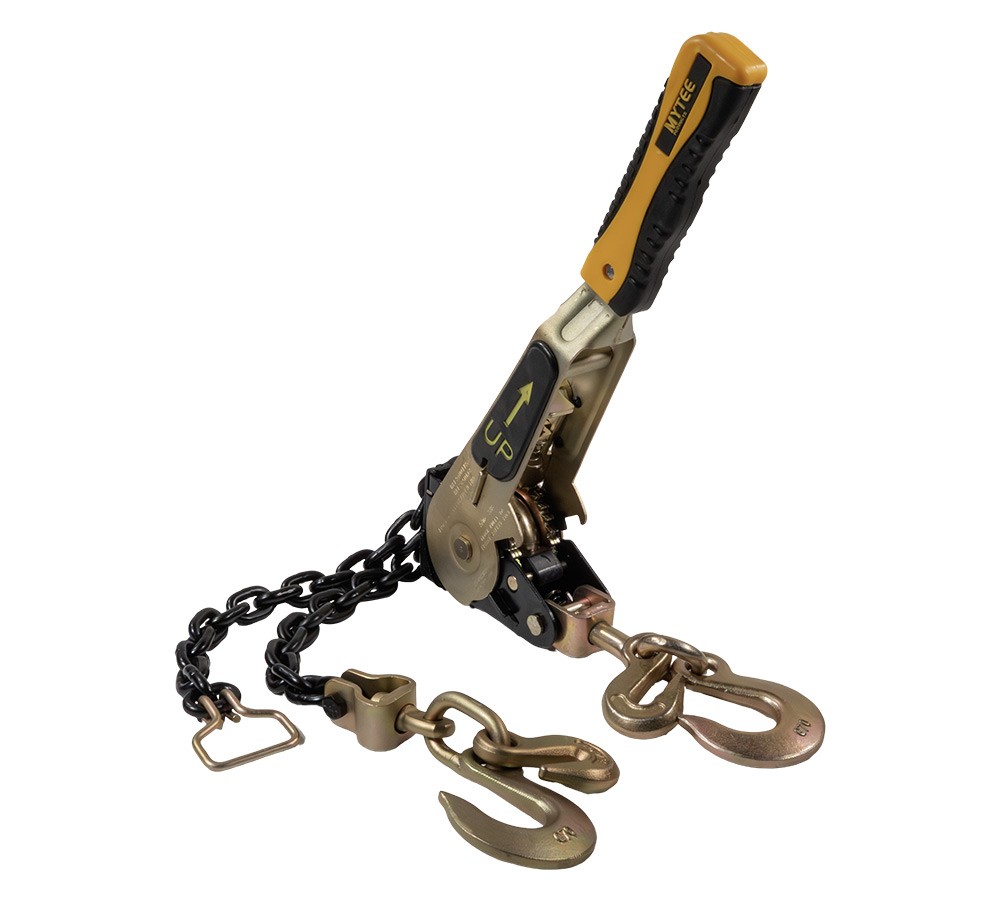 2 PK EZ Ratchet Chain Load Binder with 5/16″ Grab & 3/8″ Slip Hook, 5400 lbs WLL