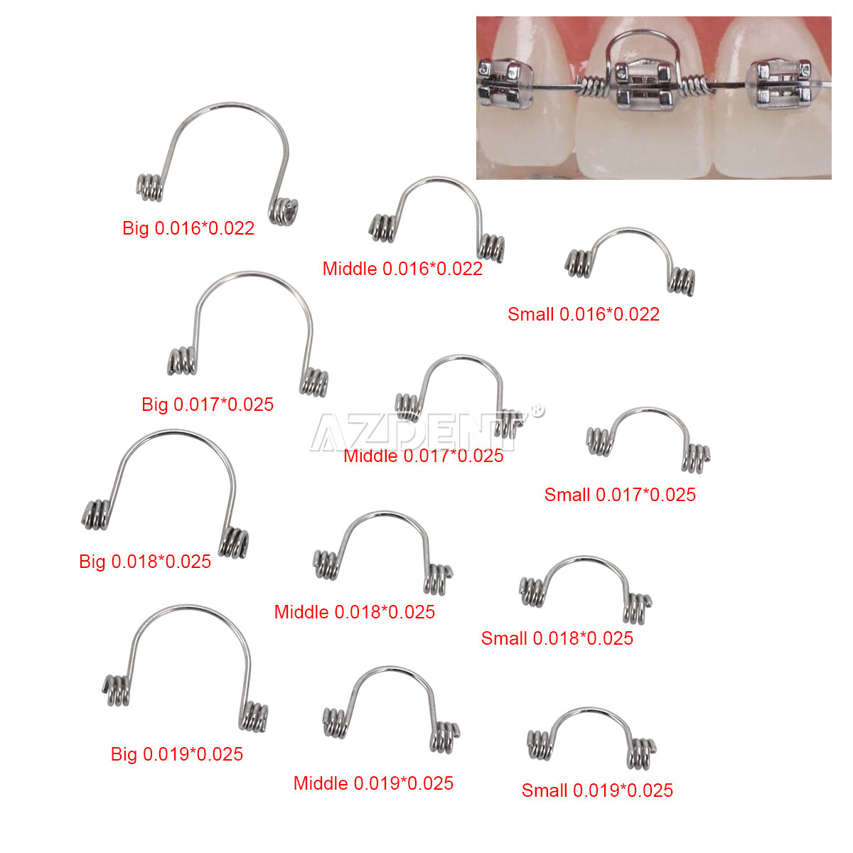 10pcs Dental Orthodontic Anterior Teeth Torque Rectangular Springs Closed Coil