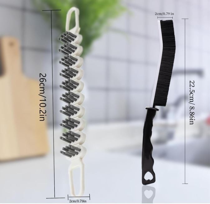 9 PACK! Crevice Cleaning Brush Curved Scrubber Hard Bristle Grout Cleaner Window