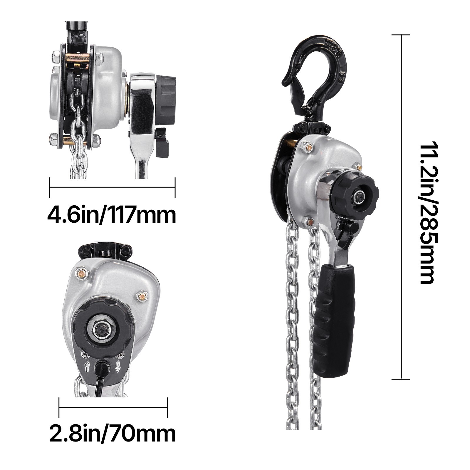 Uimoso Manual Lever Chain Hoist 1/2T 1100lbs 10ft Lift Alloy Steel Storage Use