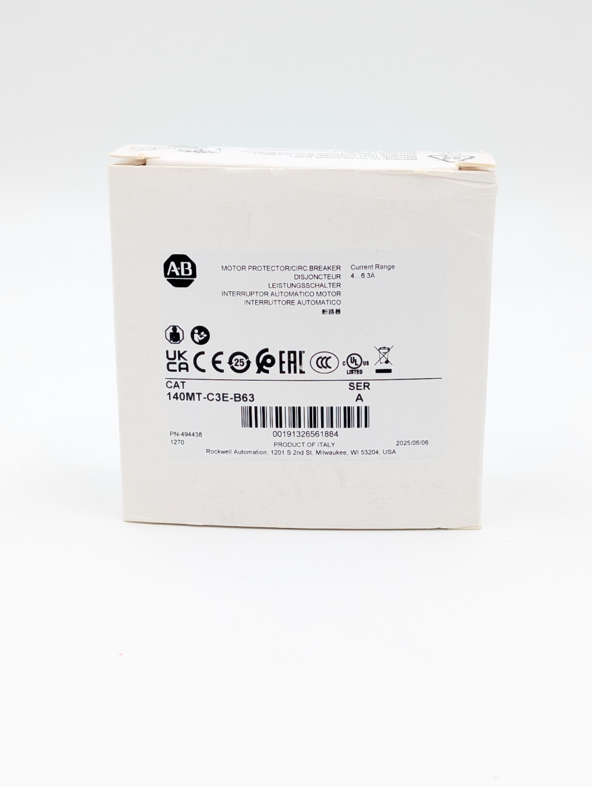 Allen-Bradley 140MT-C3E-B63 Motor Protection Circuit Breaker New in Box US STOCK