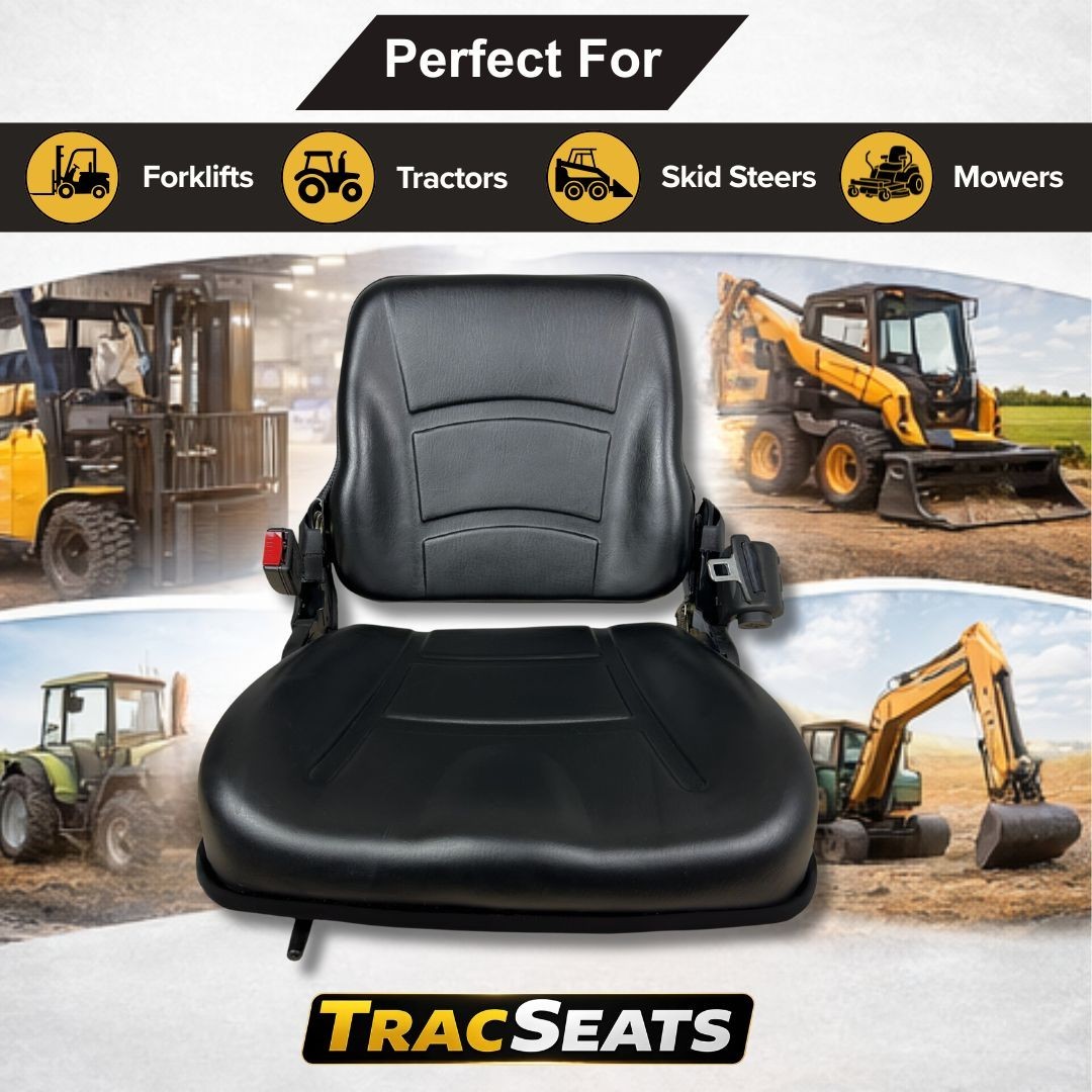 Universal Forklift Seat for Cat, Clark, Komatsu, Nissan, Yale, Toyota, Hyster