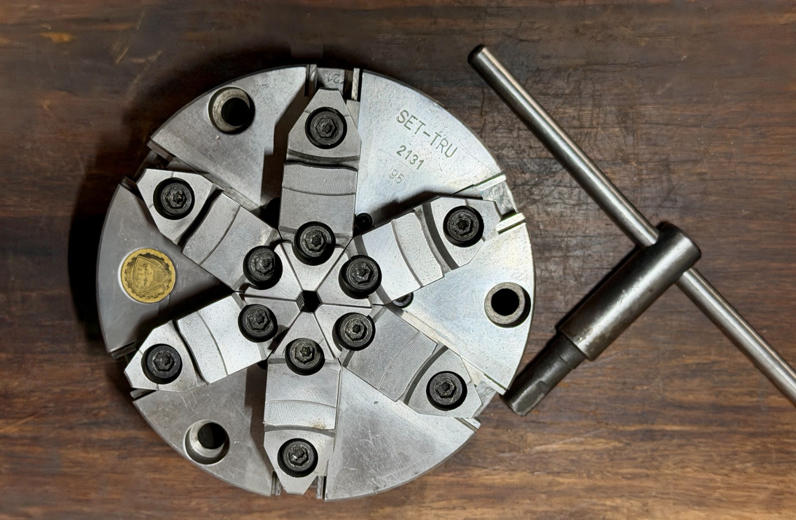 Bison SET-TRU 6-Jaw Manual Lathe Chuck 6.5″ MPN 3865-6 1/4