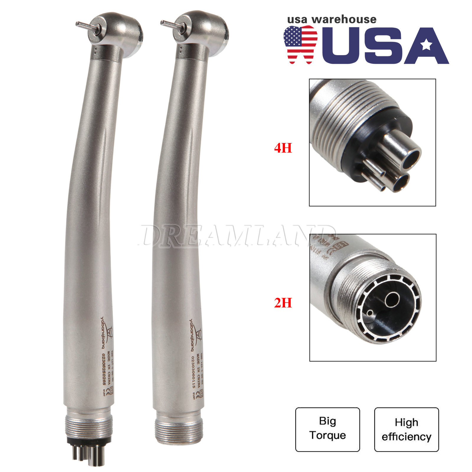 1-10 Yabangbang Dental (LED E-generator) High Speed Handpiece 4/2 Hole NSK Style