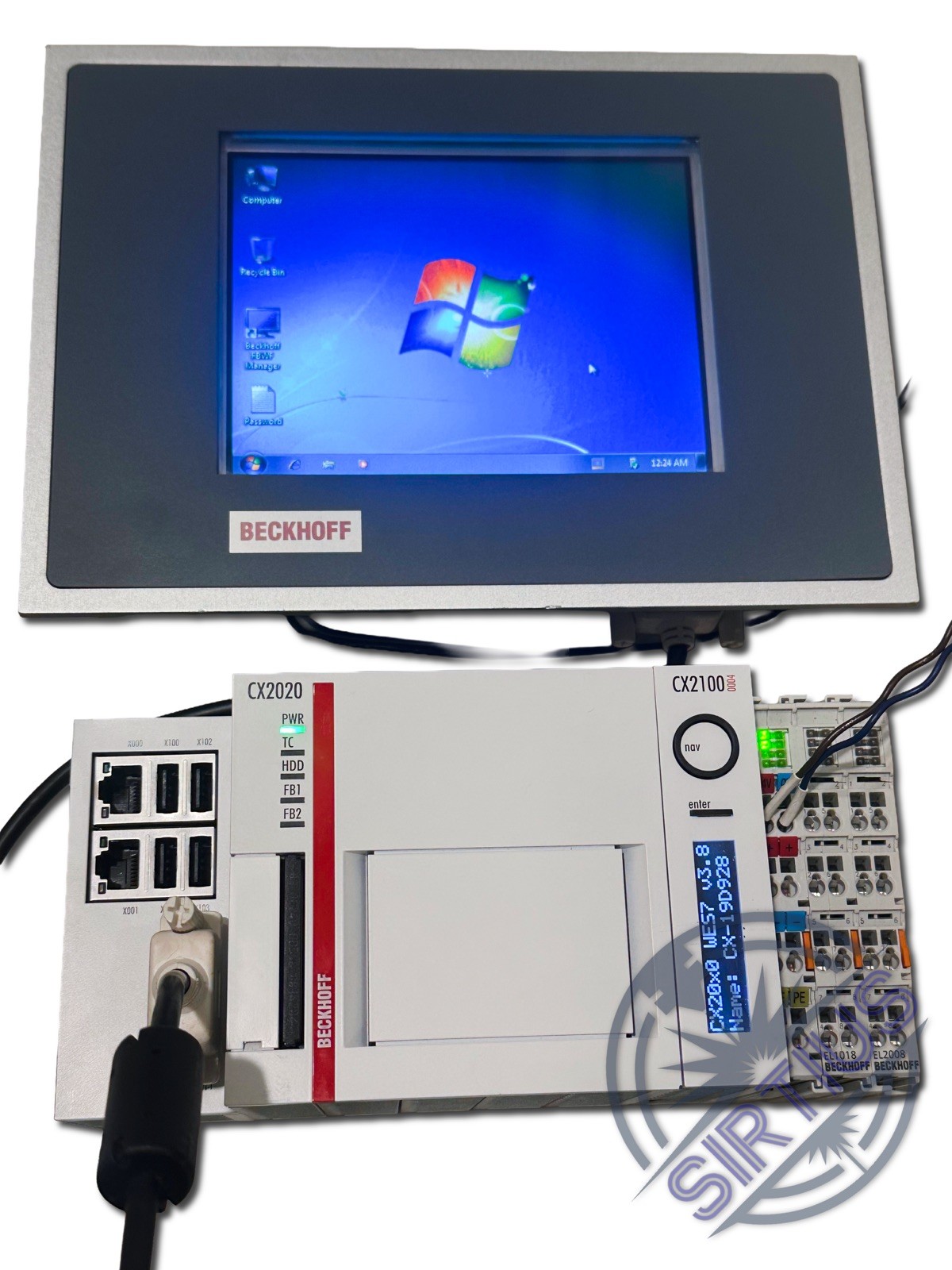 Beckhoff Embedded PC CPU CX2020-0130, CX2100-004 ( w/ EL1018 & EL2008 Modules)