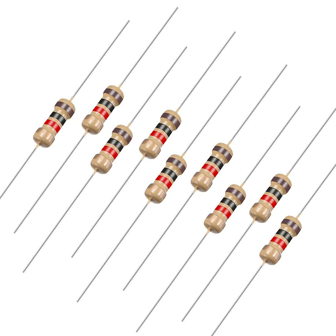 10 Pack~100PACK 1000 Ohm 1 k Ω 5% Tolerance 1/4W 0.25 Watt Carbon Film Resistor