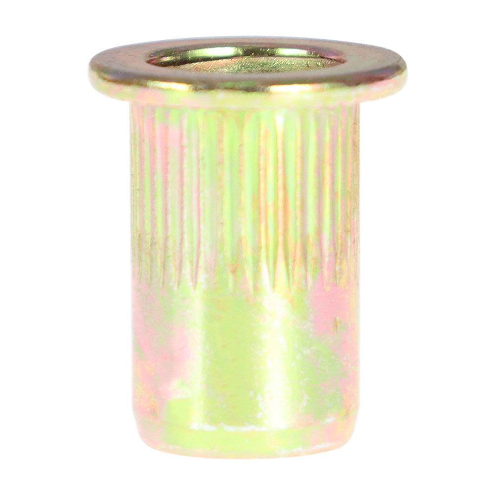 100 Pcs M6 Metric Carbon Steel Rivet Nut Flat Head Threaded Insert Nutsert US