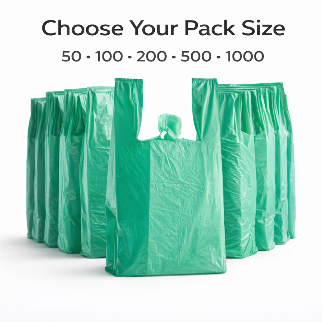 Any Color Bags 1/6 Large 21 x 6.5 x 11.5 T-Shirt Plastic Grocery Shopping 0.51 M