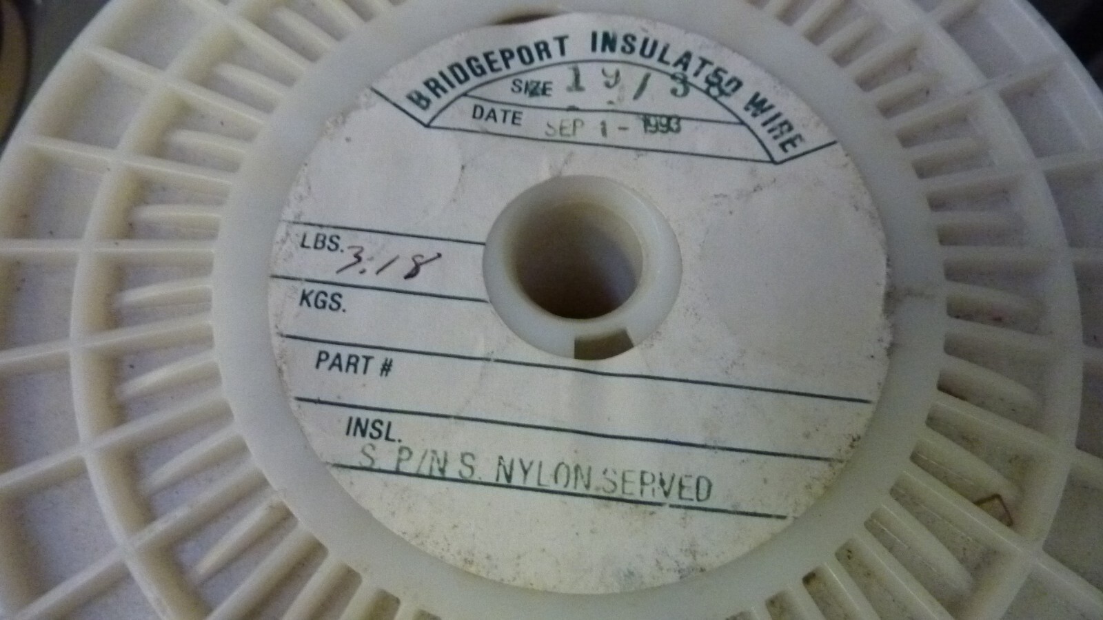 bridgeport insulated wire sp/ns nylon 19/38 spool 3.4 lbs