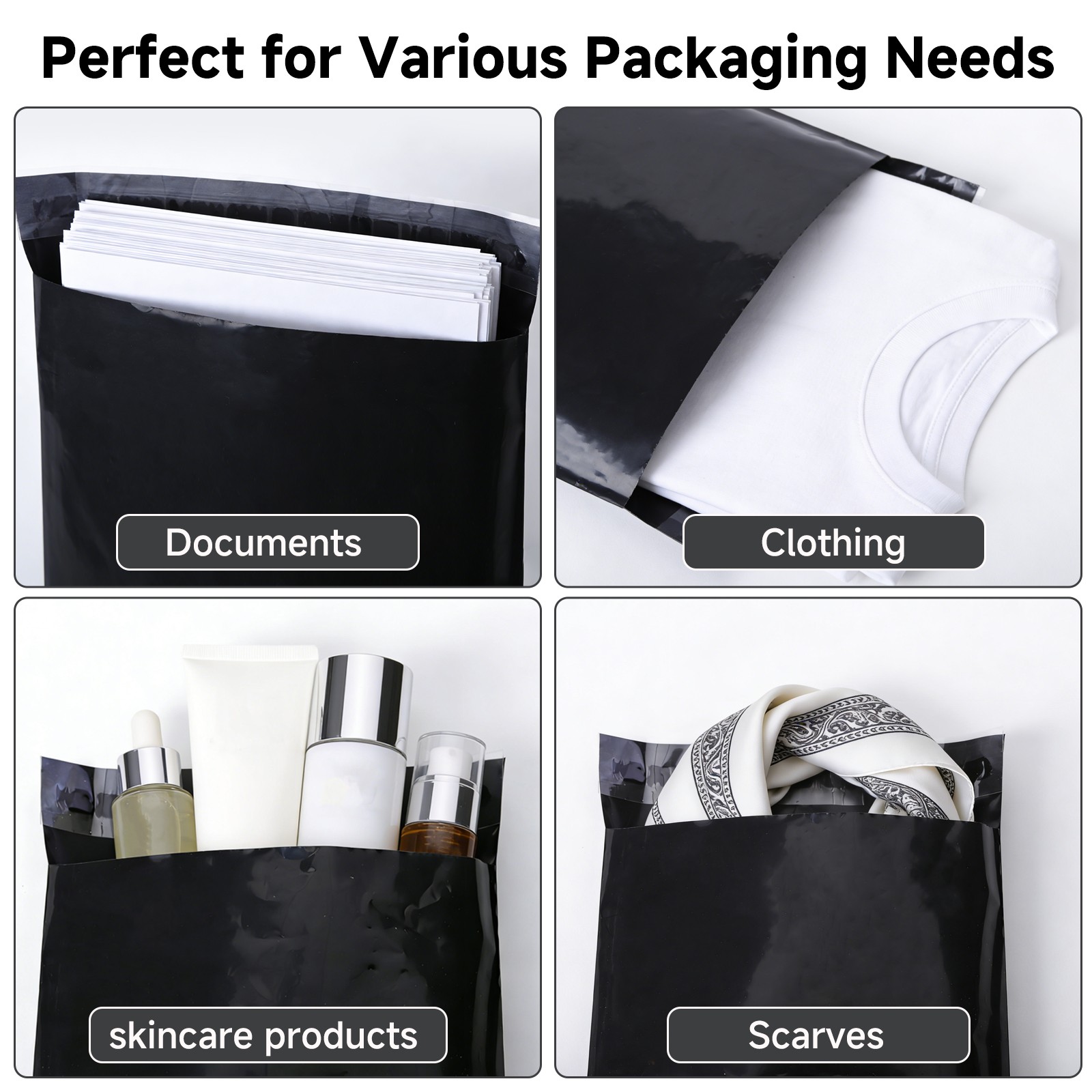 Poly Mailers Shipping Bags – 6×9 7.5×10.5 9×12 10×13 12×15.5 14.5×19 19×24 24×24
