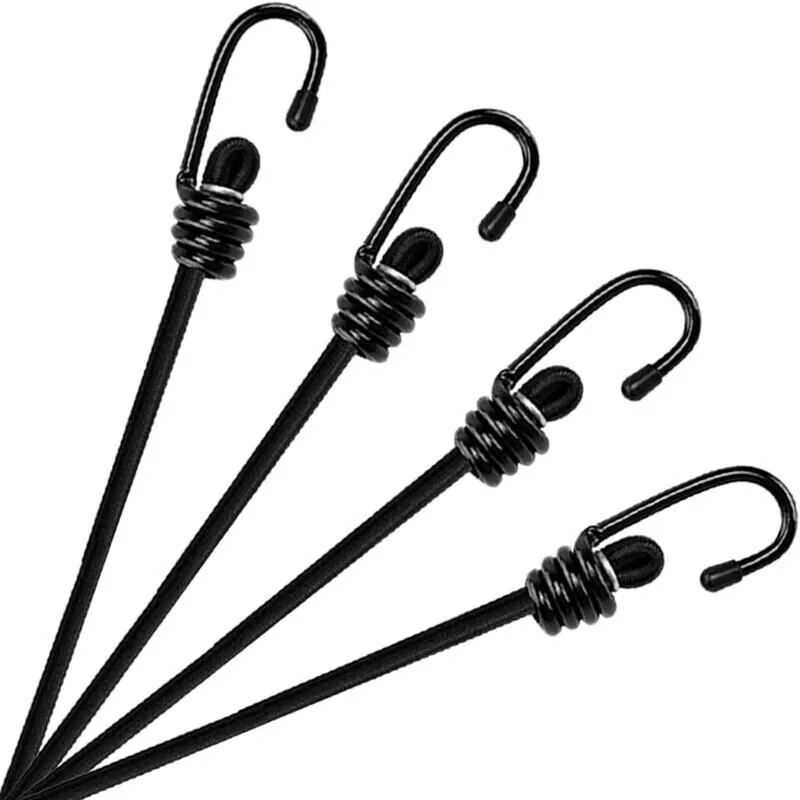 8mm HEAVY DUTY BLACK MARINE GRADE BUNGEE CORD Tarp Tie Down Strap 12-20-30-40″