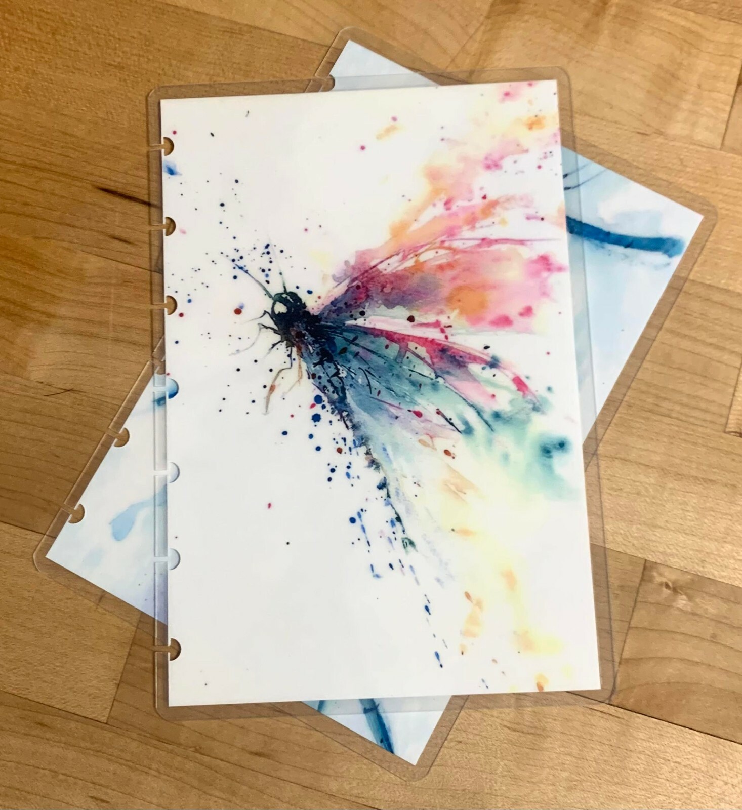 Watercolor Dragonfly Front/Back Cover Set 4 use with MINI HAPPY Planner