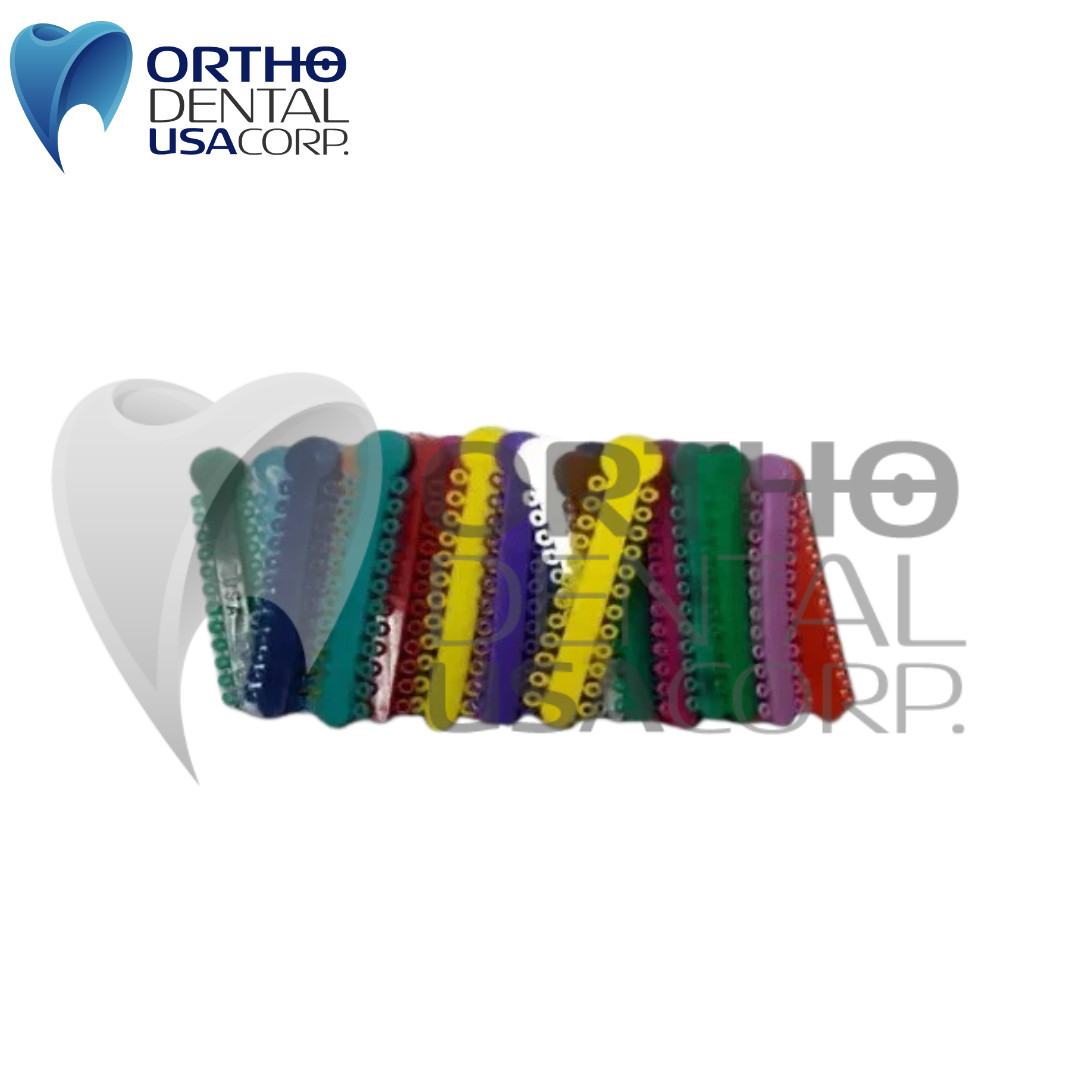 Orthodontic Elastomeric Ligature Ties Pack x 40 sticks / 1,040 donuts latex F