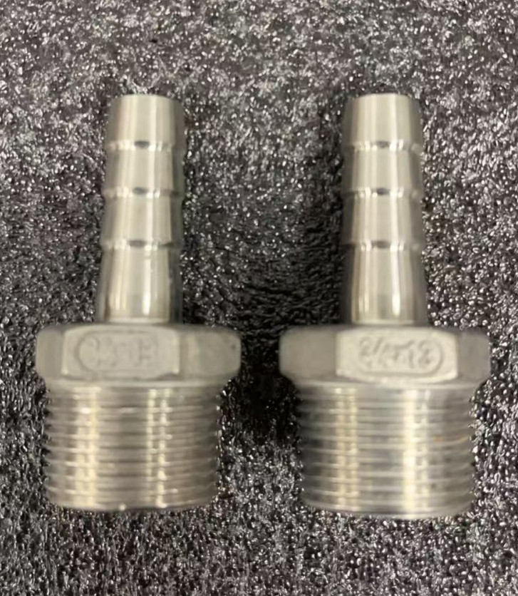 2 Pcs. 1/2″ Barbed 13mm 3/4″ NPT Male 304 Stainless Steel Barb Hose Fitting