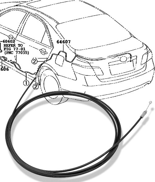 Trunk Latch Release Cable Replace Fit for Camry 2007 2008 2009 2010 2011, Luggag