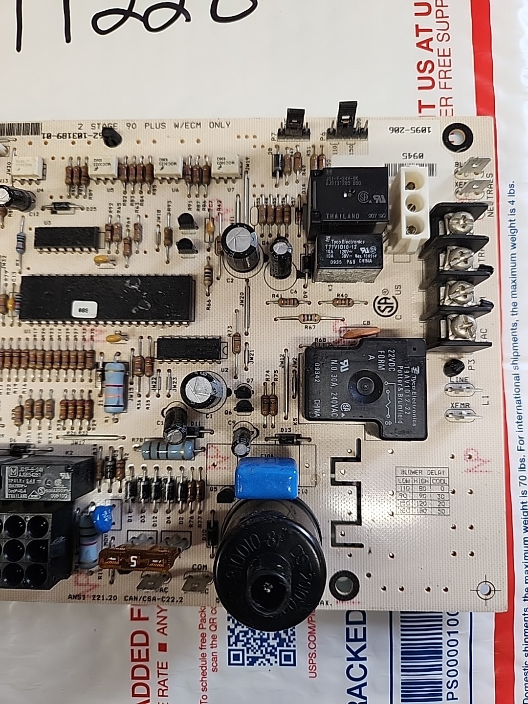 1095-83-206A 62-103189-01 Rheem Furnace Control Board TESTED/WORKING