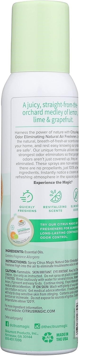 Citrus Magic Air Freshener Spray Fresh Citrus 3 Pack 3 oz